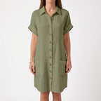 Breezely | White Mini Shirt Dress