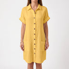 Breezely | White Mini Shirt Dress