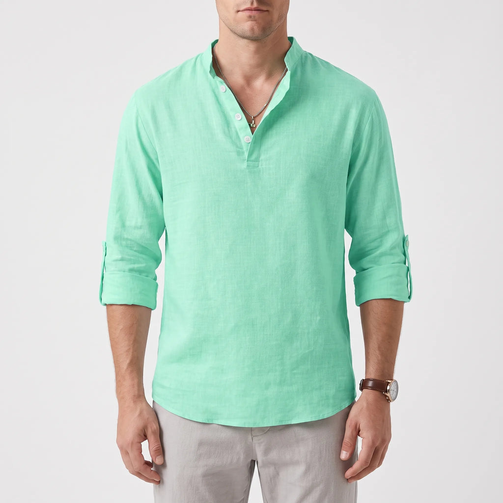 Coastley | Relaxed Fit Long Sleeve Henley Shirt
