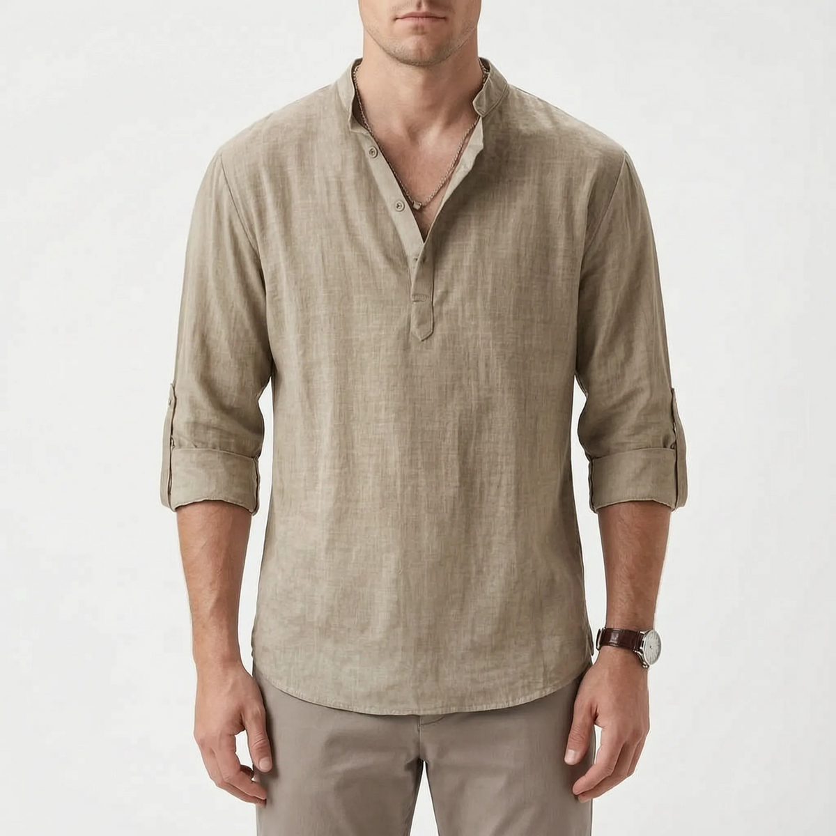 Coastley | Relaxed Fit Long Sleeve Henley Shirt