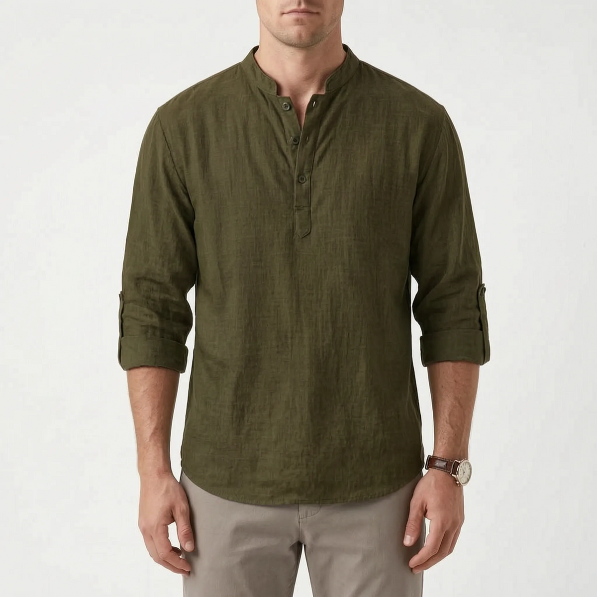 Coastley | Relaxed Fit Long Sleeve Henley Shirt