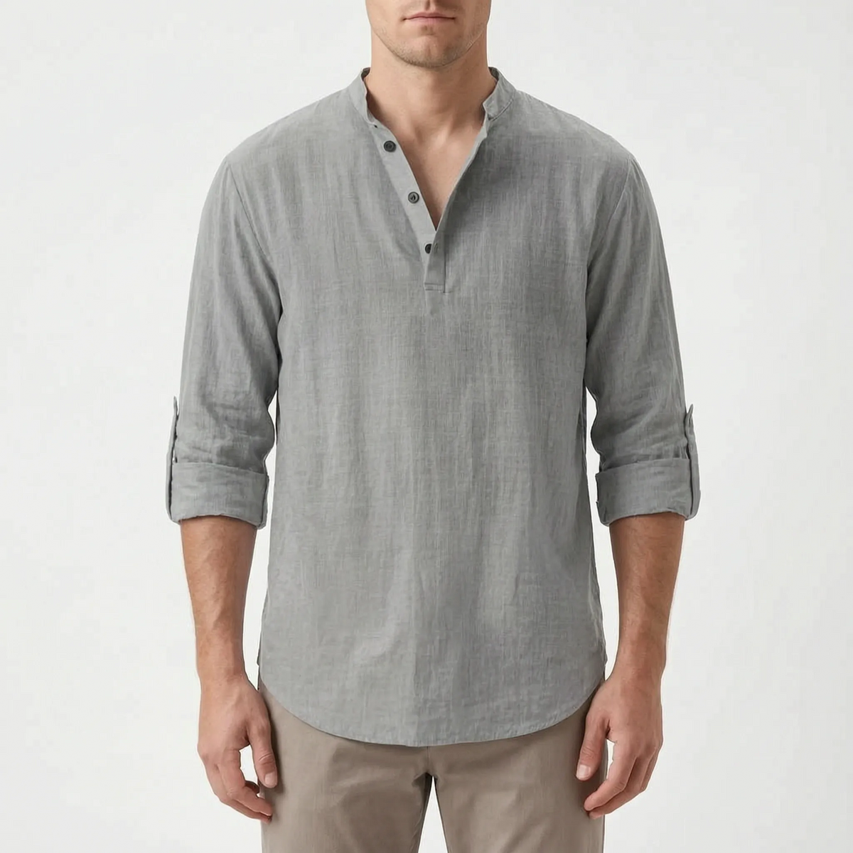 Coastley | Relaxed Fit Long Sleeve Henley Shirt