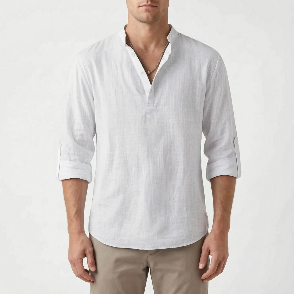 Coastley | Relaxed Fit Long Sleeve Henley Shirt