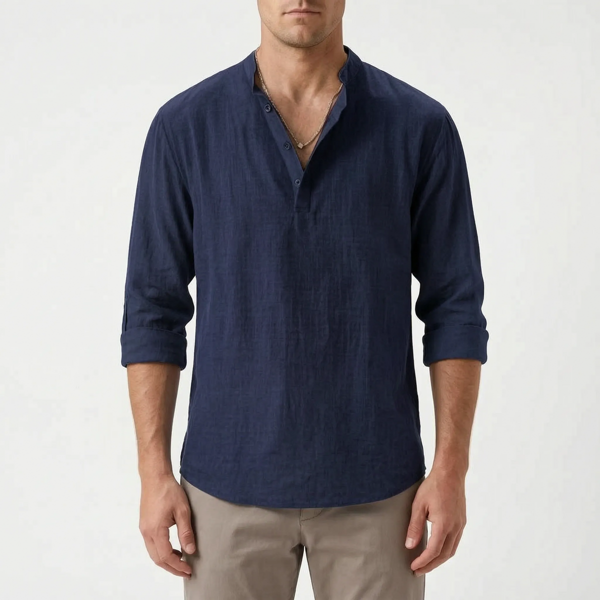 Coastley | Relaxed Fit Long Sleeve Henley Shirt