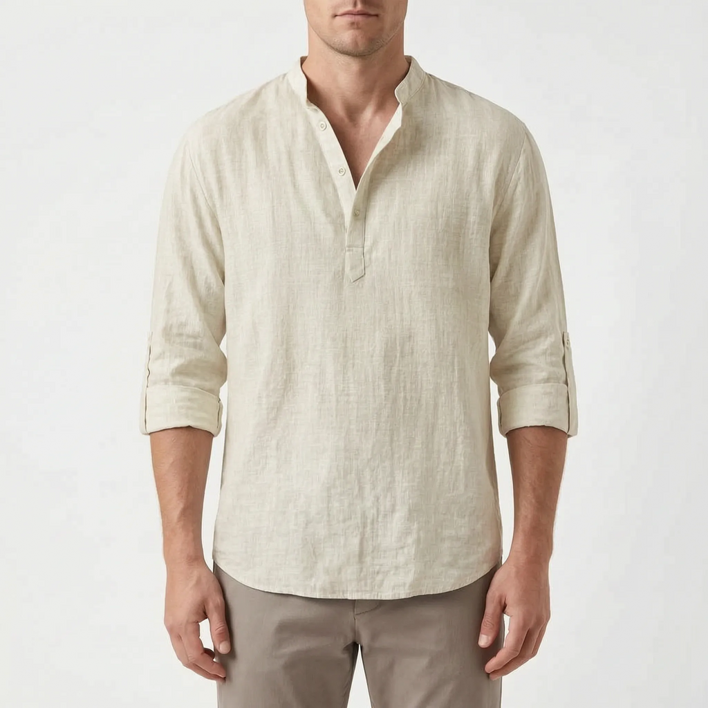 Coastley | Relaxed Fit Long Sleeve Henley Shirt