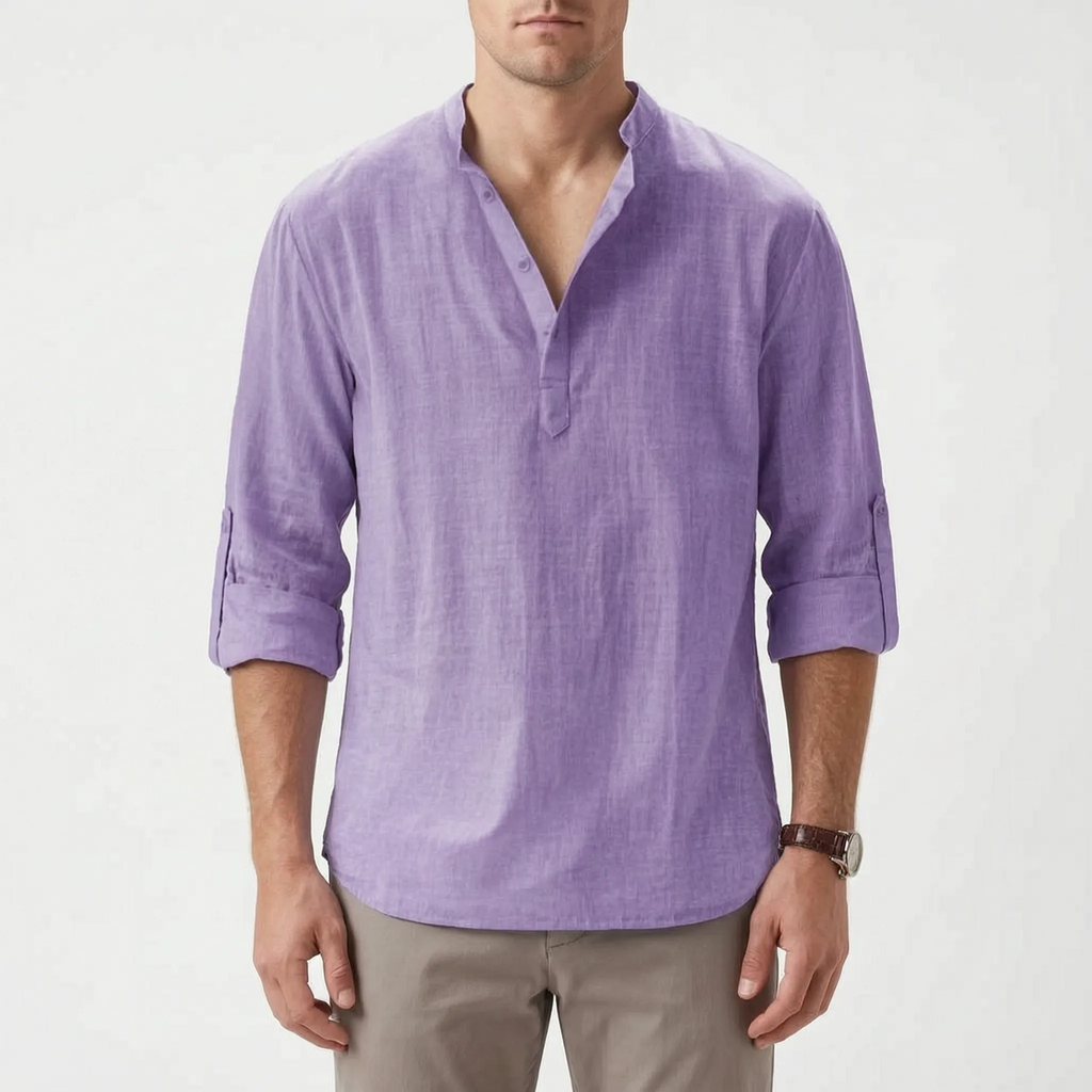 Coastley | Relaxed Fit Long Sleeve Henley Shirt