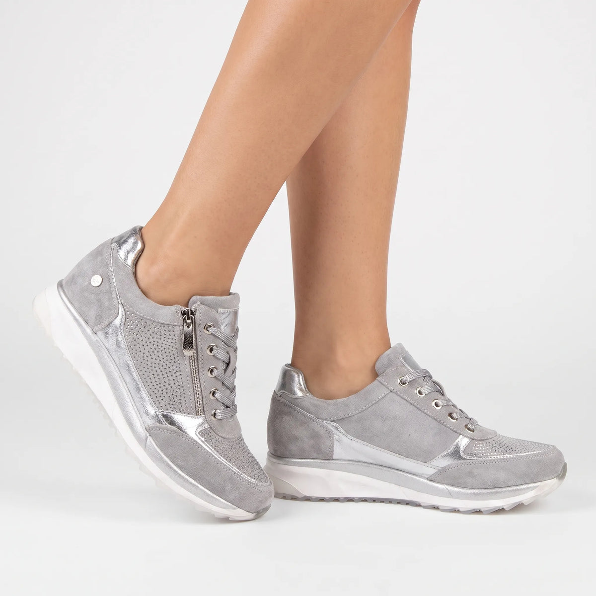 LuminaWalk - Fashionable Lace-Up Comfort Sneakers