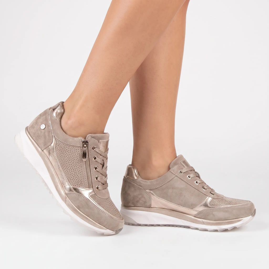 LuminaWalk - Fashionable Lace-Up Comfort Sneakers