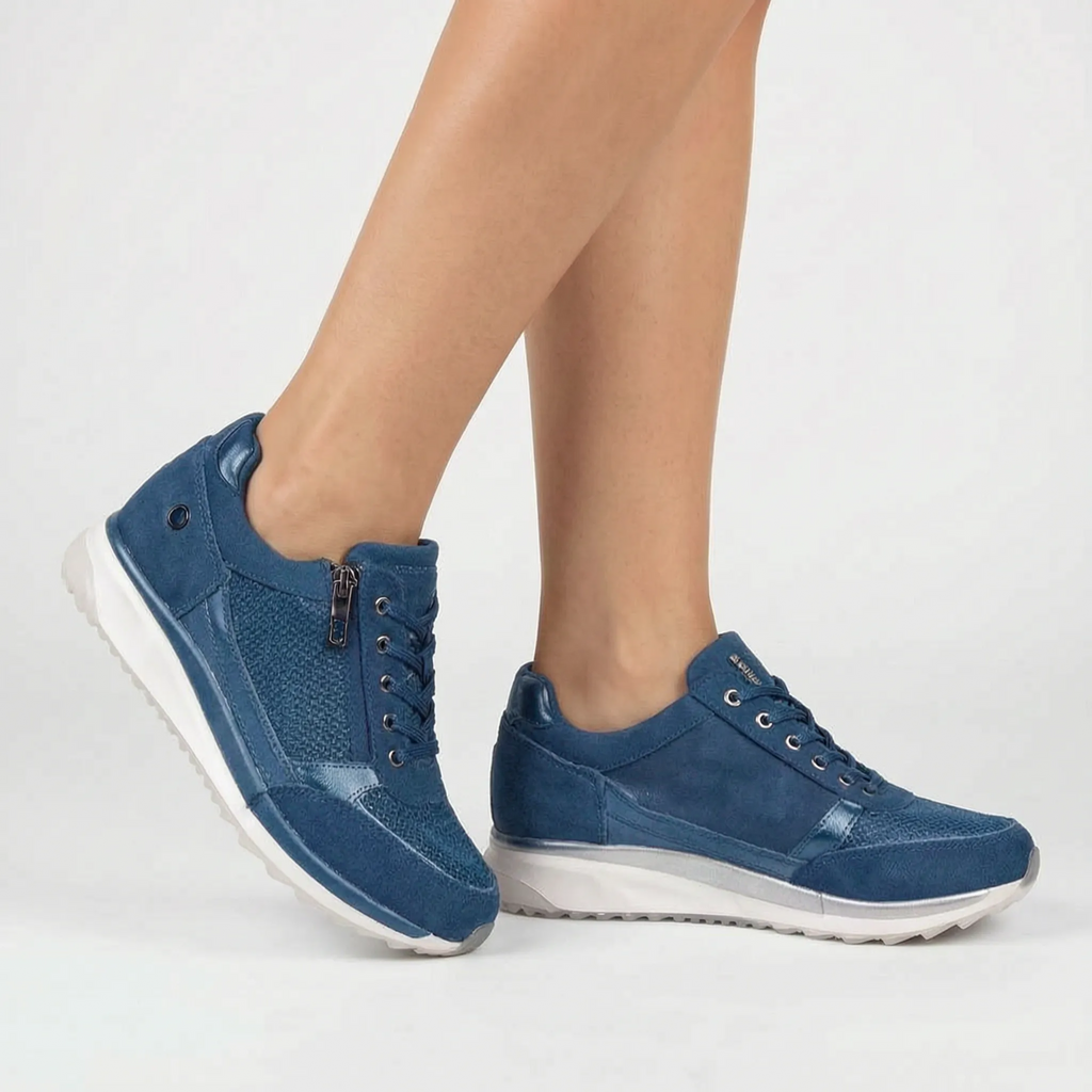 LuminaWalk - Fashionable Lace-Up Comfort Sneakers