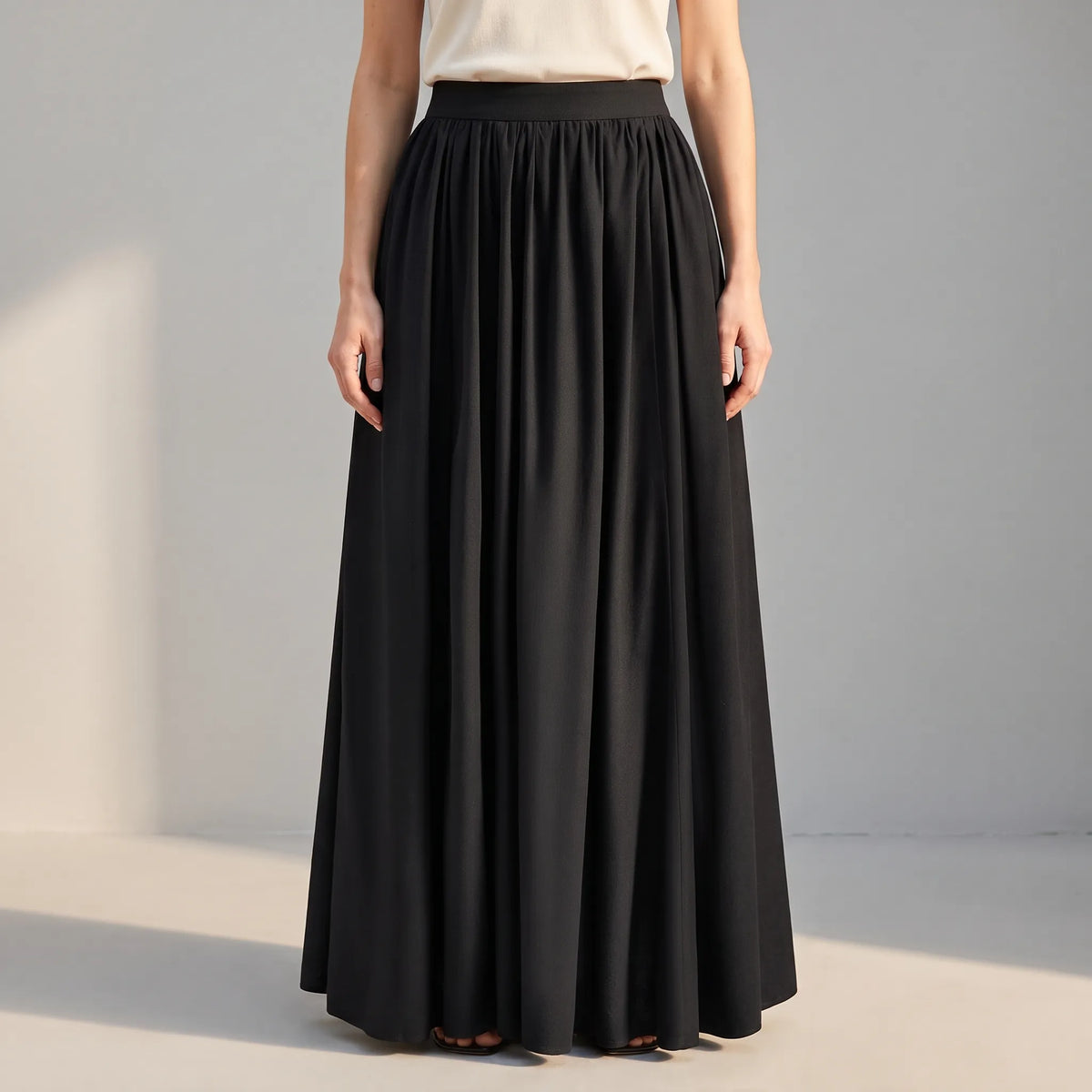 NoraMaxi | Flowy Waist High Maxi Skirt