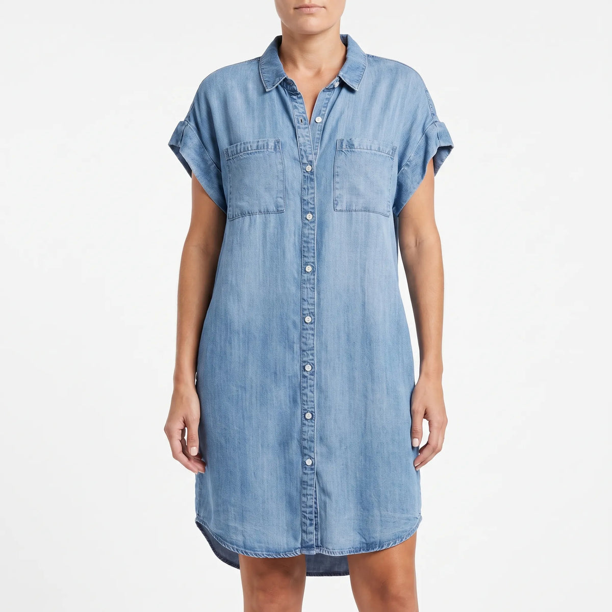 Serenia - Casual Short Sleeve Shirt Dress