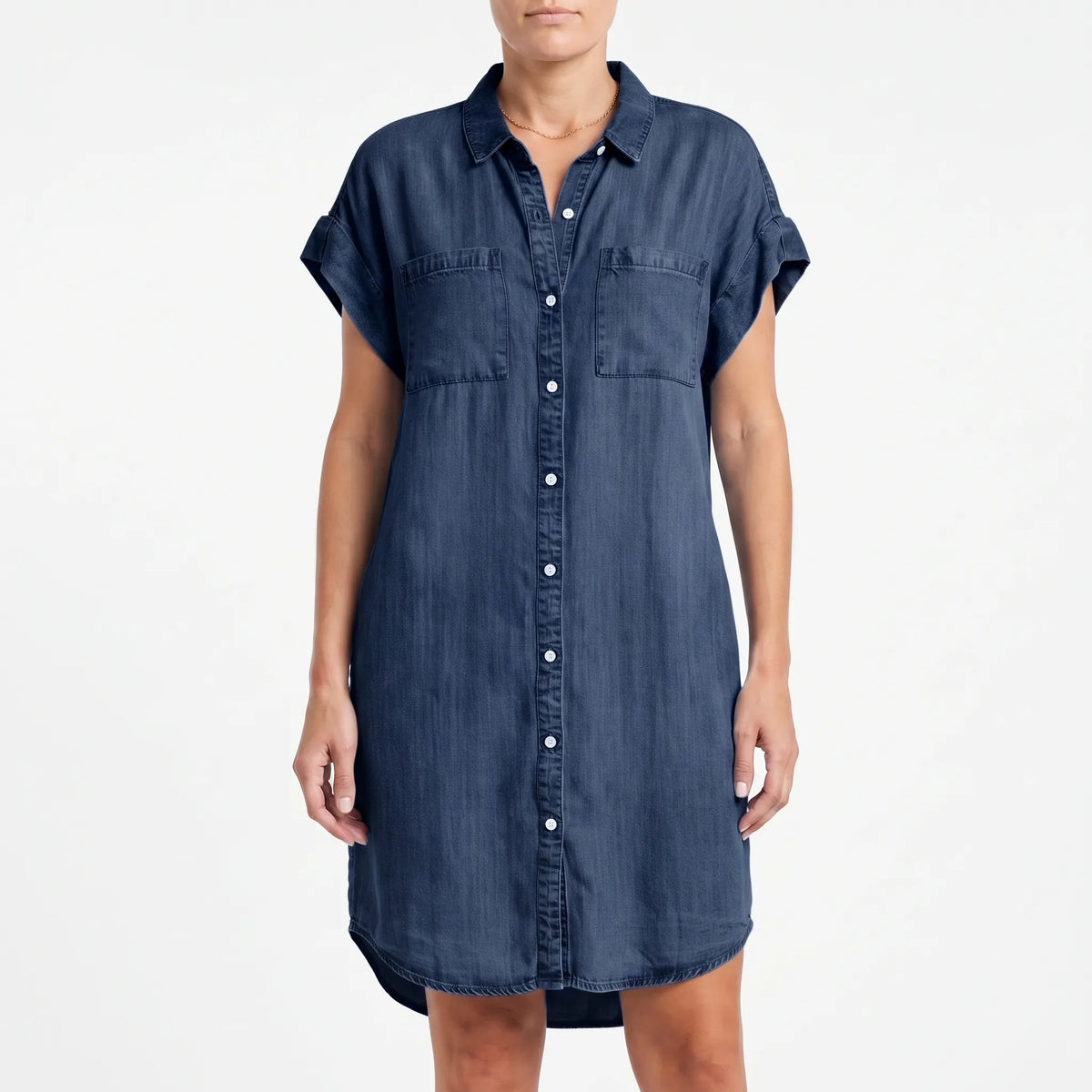 Serenia - Casual Short Sleeve Shirt Dress