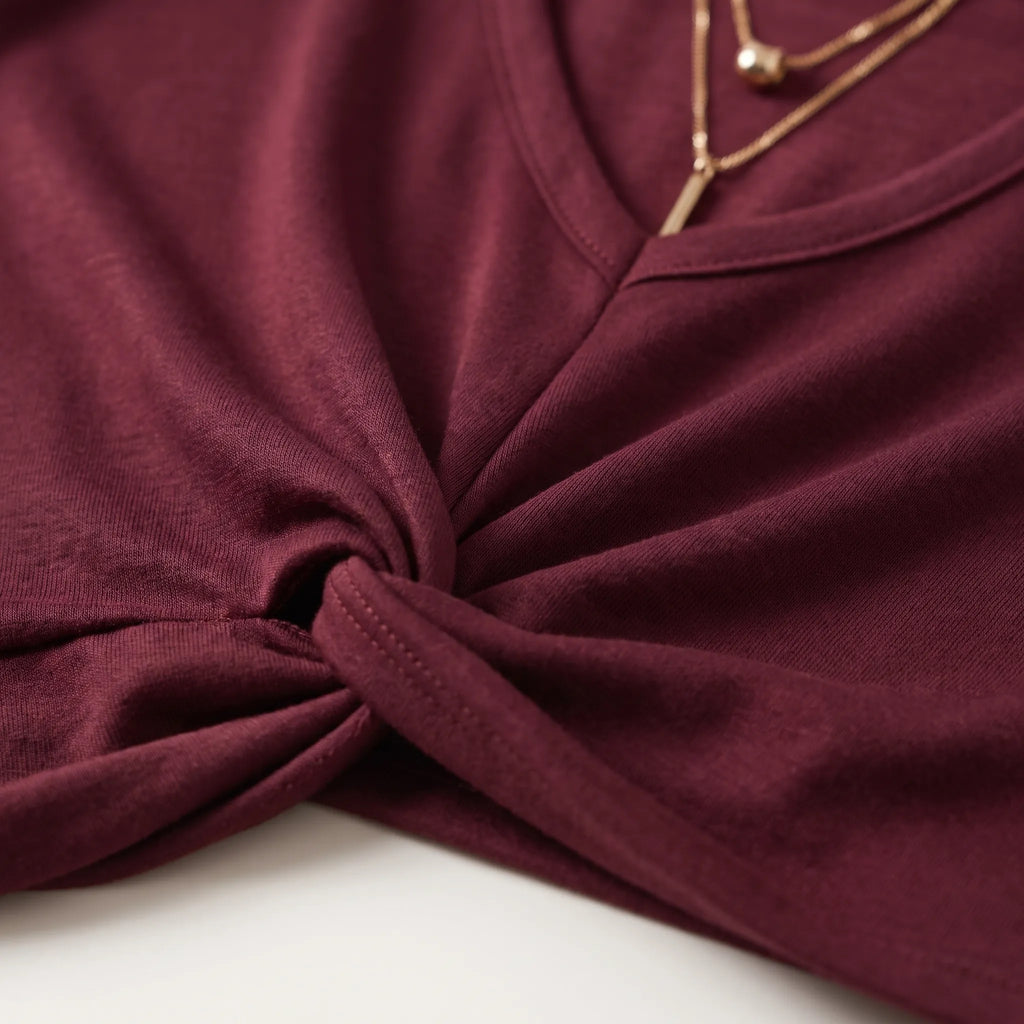 Twistel - Relaxed Front-Twist Womens T-Shirt