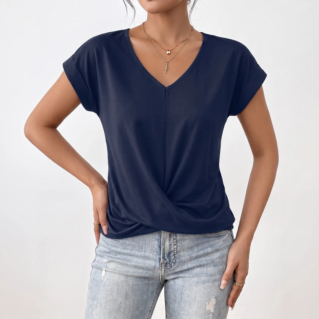 Twistel - Relaxed Front-Twist Womens T-Shirt