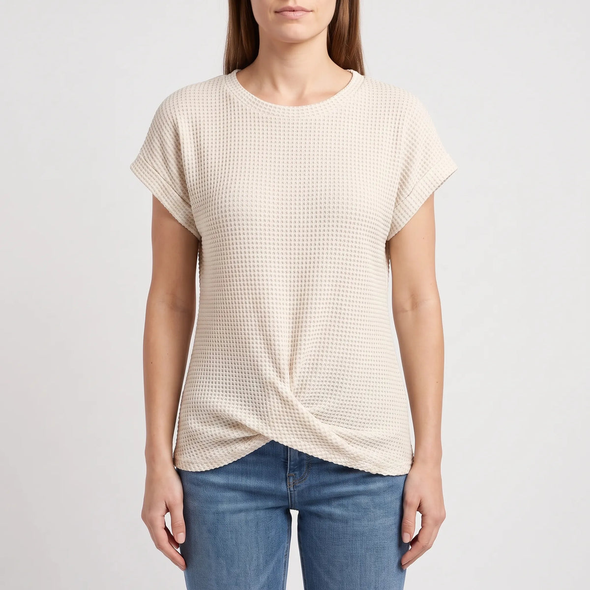 WaffleTee - Short Sleeve Waffle Knit Top