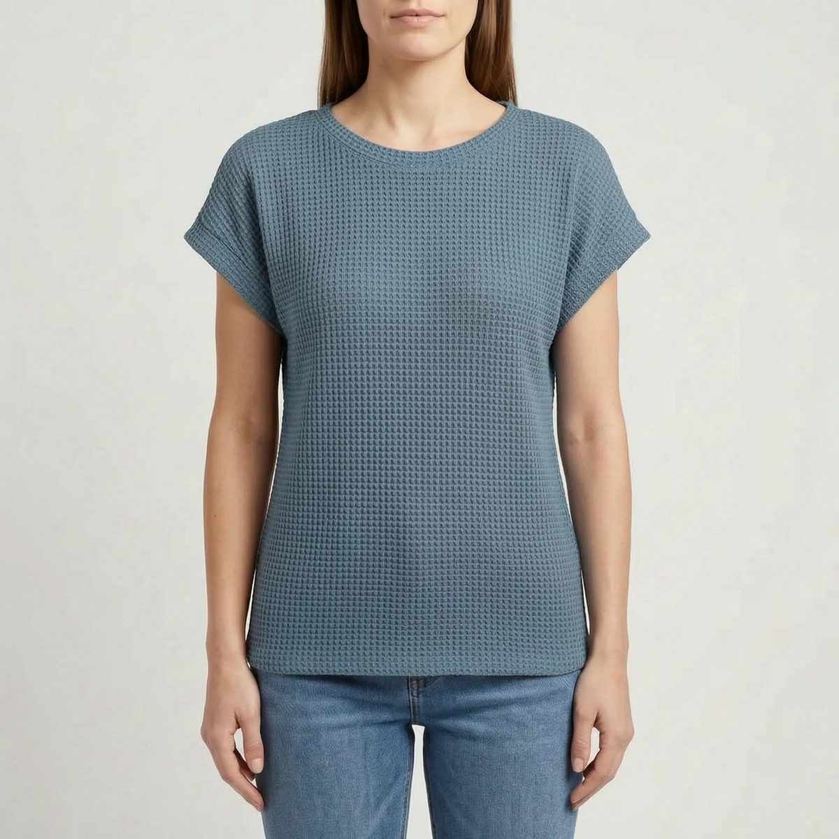 WaffleTee - Short Sleeve Waffle Knit Top
