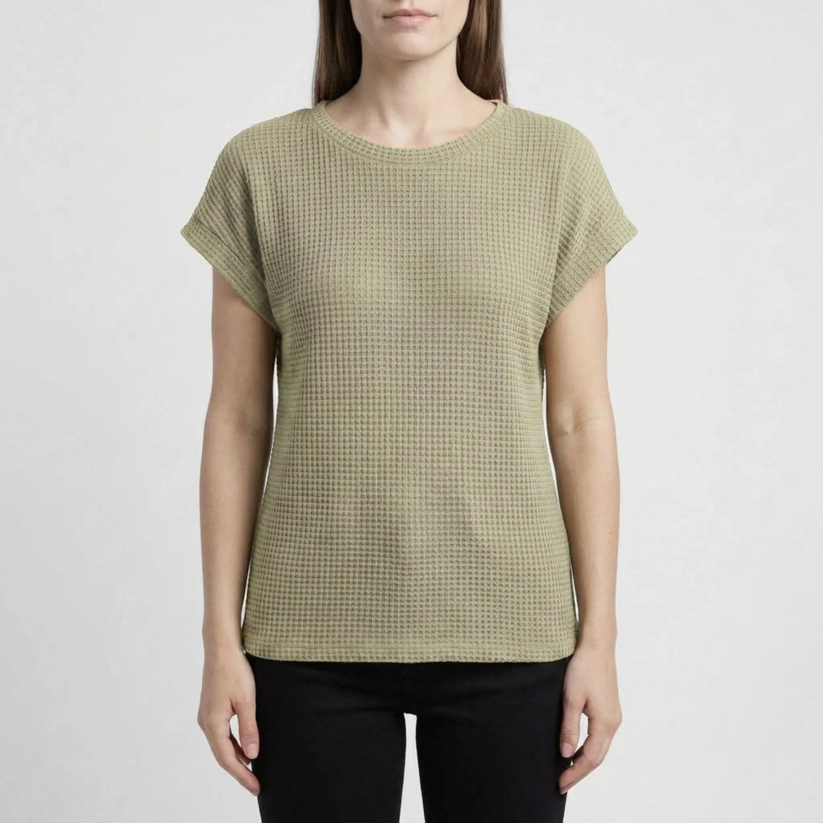 WaffleTee - Short Sleeve Waffle Knit Top